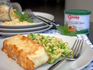 Merluzzo con insalata di grano, zucchine e menta 2