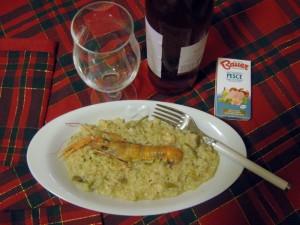 risotto-scampi-carciofi-dado-pesce